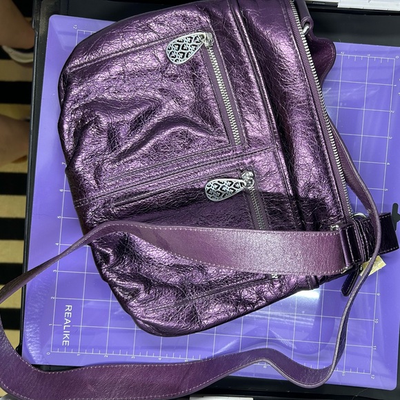 Brighton Handbags - Brighton Metallic Purple Crossbody Bag
